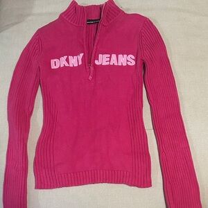DKNY Pink Ribbed Knit Sweater